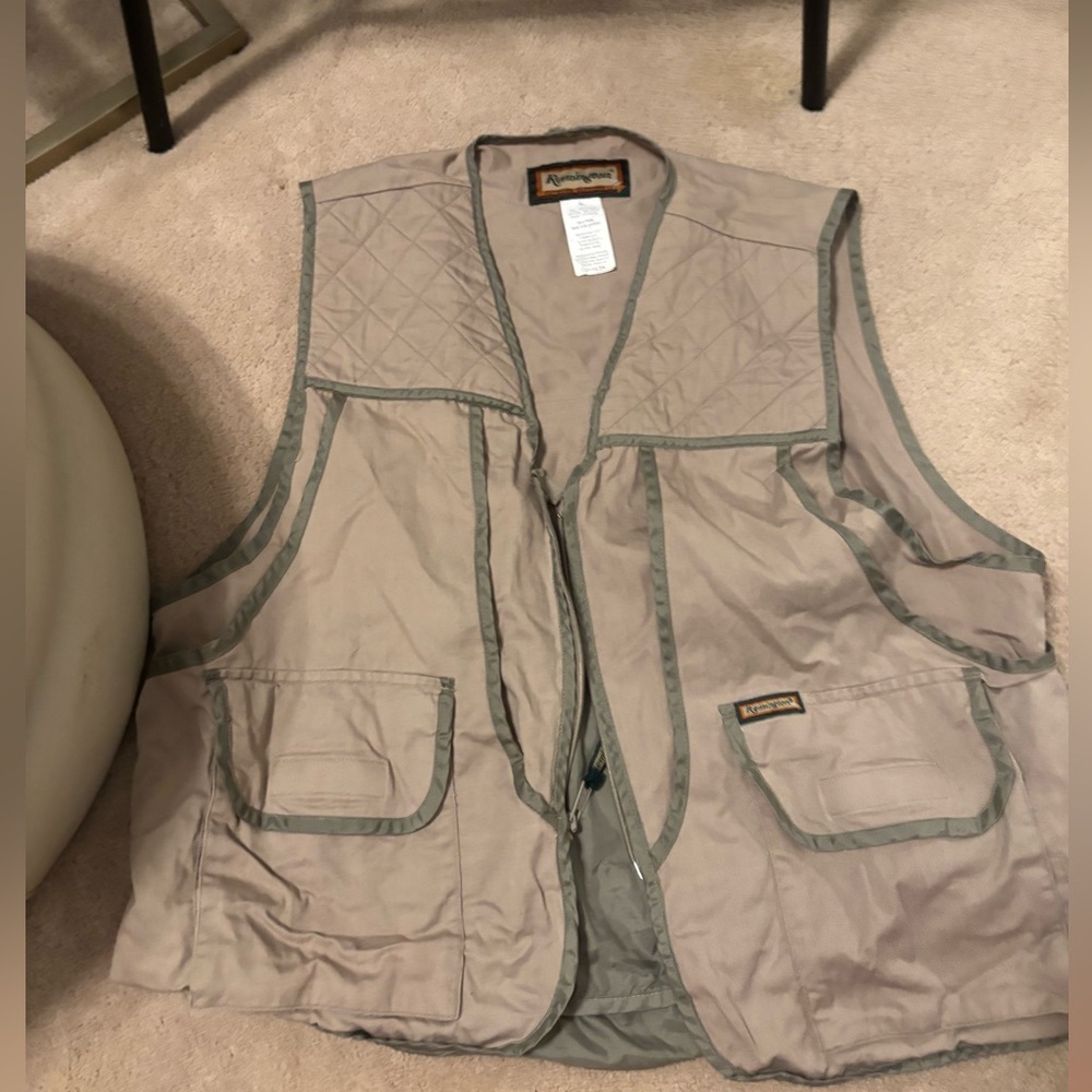 Remington Khaki Quilted Vest with Pockets